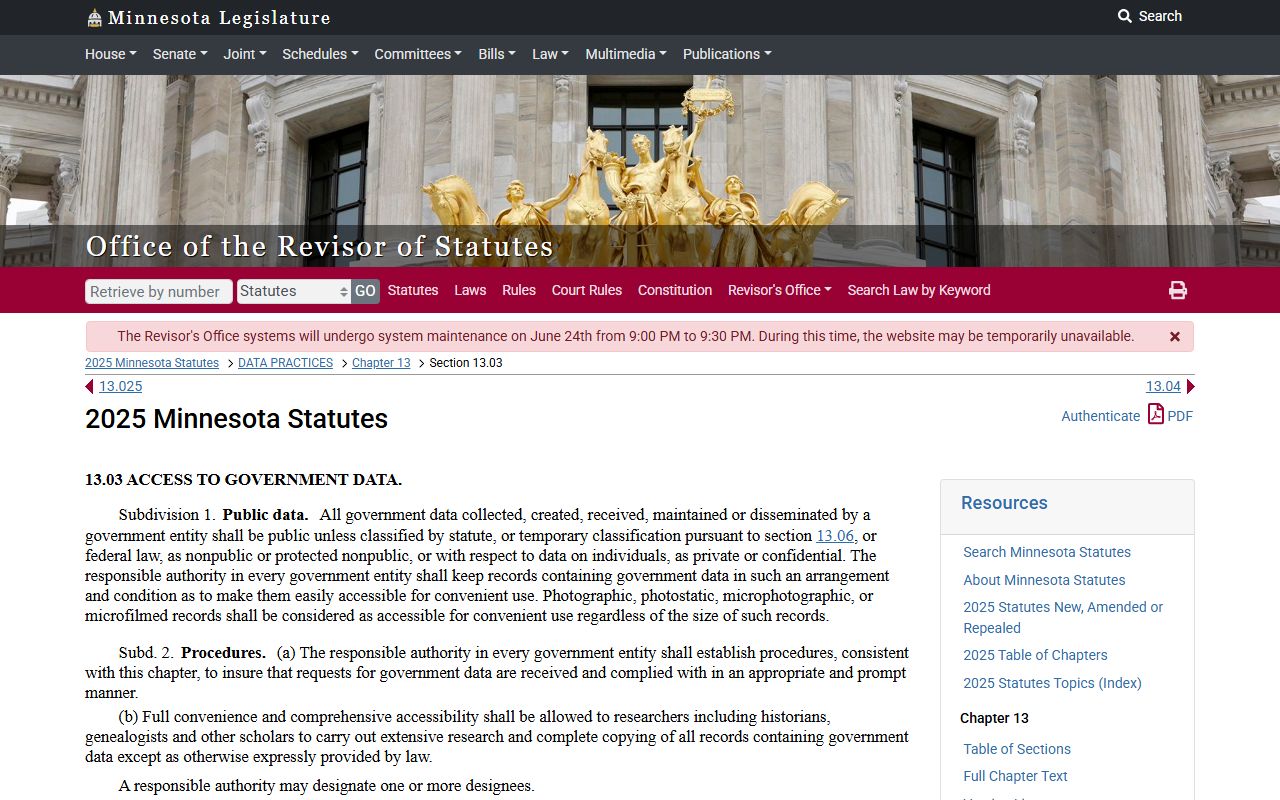 Dakota County court records Minnesota Government Data Practices Act