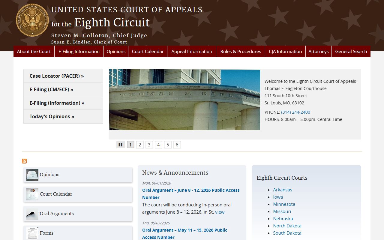 Dakota County District Court records compared with Eighth Circuit federal appeals