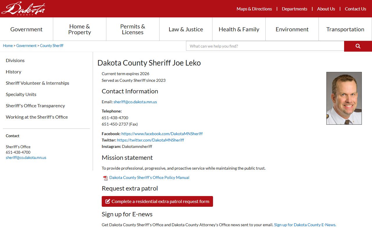 Dakota County court records sheriff office public safety source