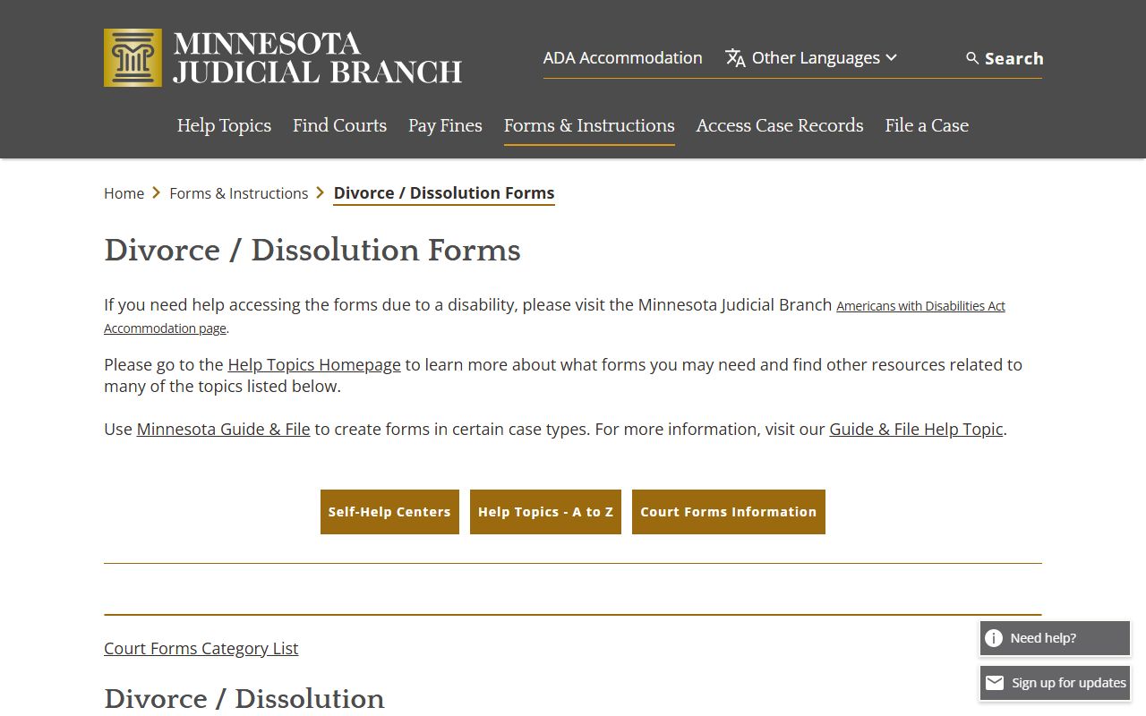 Dakota County divorce records forms for Minnesota dissolution cases
